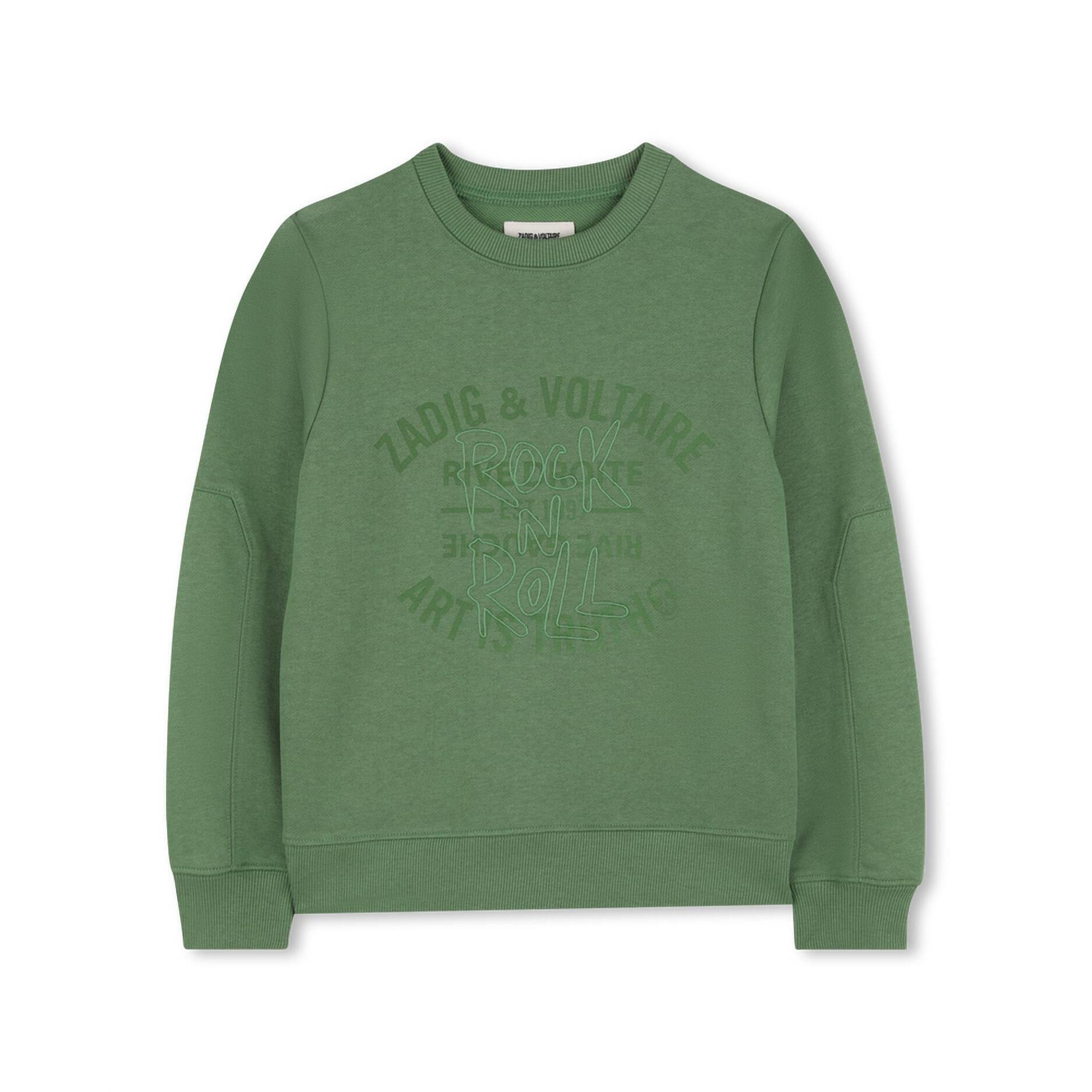 New Zadig & Voltaire Kid's Logo Sweatshirt In Willow Bough